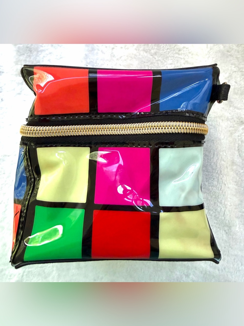 Betsey Johnson Rubiks Cube Multicolor Wristlet Crossbody Purse Mini Bag Rare EUC - Picture 8 of 15